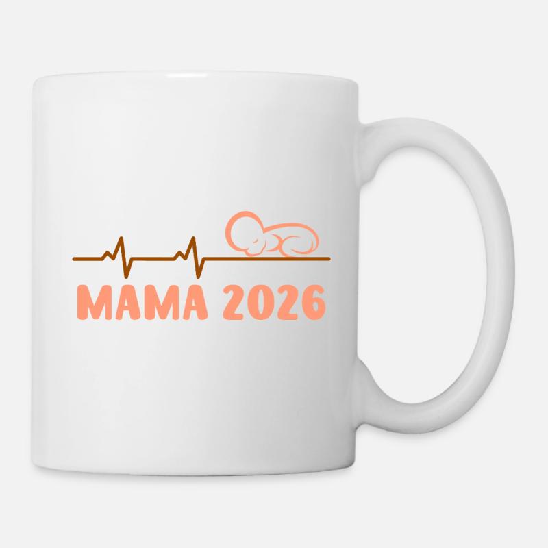 Future maman MAMA 2026 Bébé arrive Drôle - Mug blanc - blanc