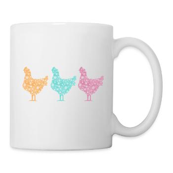 Motif Silhouettes Poulets Pastel - Mug blanc - blanc - Droite