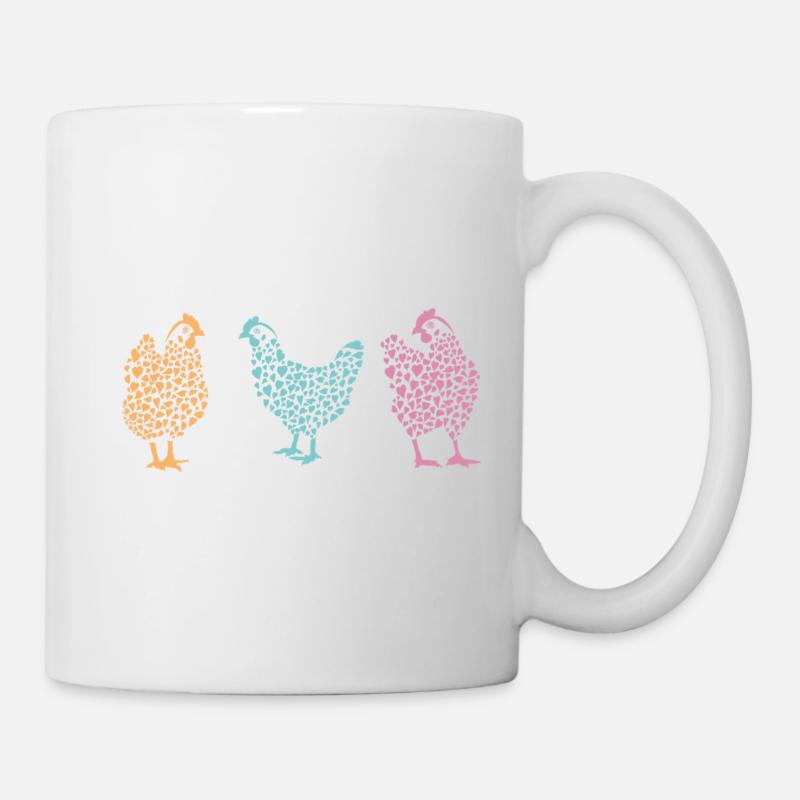 Chicken with heart - Mug - white