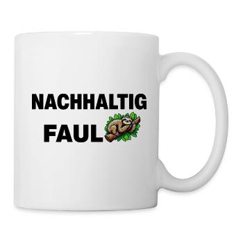 Cozy sloth print on nature background - Mug - white - Right