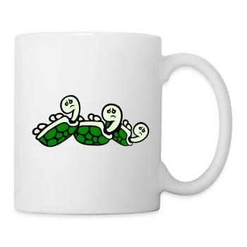 3 tortues renversées sur le dos triste - Mug blanc - blanc - Droite