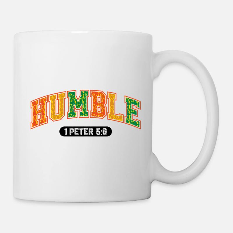 Le message d’humilité 1Pierre 5:6 - Mug blanc - blanc