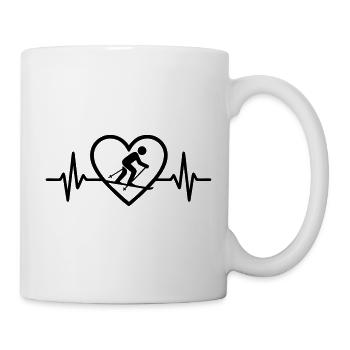Ski Herz - Tasse - Weiß - Rechts
