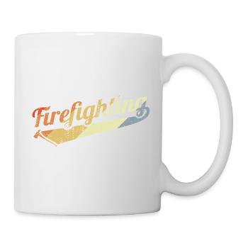Feuerwehr Vintage Look - Tasse - Weiß - Rechts