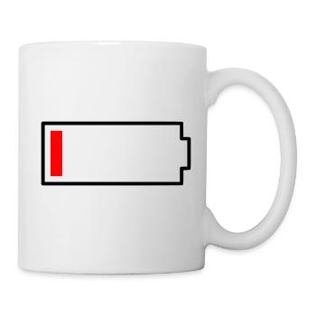 Icône de batterie vide | Drôle de déclaration pour fatigué - Mug blanc - blanc - Droite