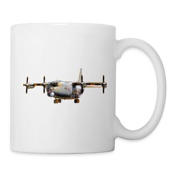 Vintage Transportflugzeug Silhouette - Tasse - Weiß - Rechts