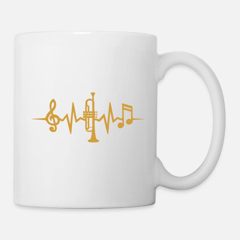 Trompete Herzschlag Trompeter Musiker - Tasse - Weiß