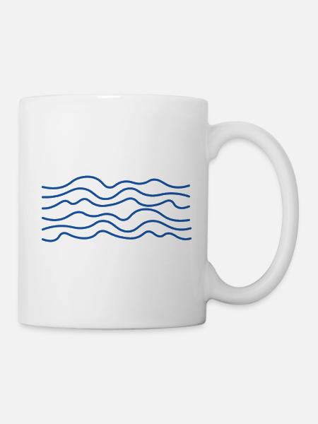 Blaue Welle - Tasse - Weiß