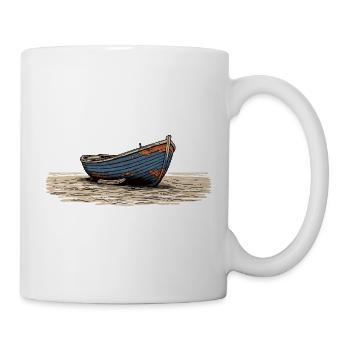 Weathered Sailboat on Coast - Mug - white - Right