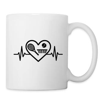 Tennis Heart Racket Ball Net - Mug - white - Right