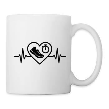 Running Heart Shoe Stopwatch Track - Mug - white - Right