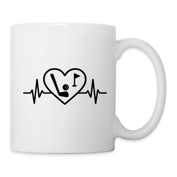 Golf Heart Club Ball Flag - Mug - white - Right