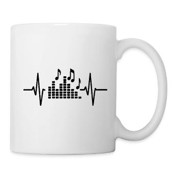Music Heartbeat, conception d’art au trait pour les musiciens - Mug blanc - blanc - Droite