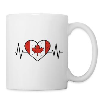 Canada Heartbeat Line Flag Love Travel Design - Mug - white - Right