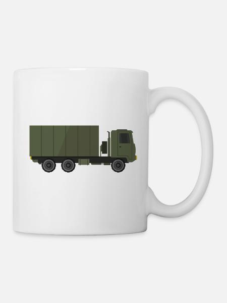 Militär-LKW - Tasse - Weiß