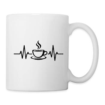 Tasse à café cœur brisé Design de ligne minimaliste - Mug blanc - blanc - Droite