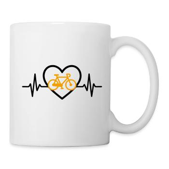 Radsport Herz Fahrrad Leidenschaft Geschenk - Tasse - Weiß - Rechts