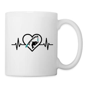 Angeln Herz Fisch Natur Leidenschaft - Tasse - Weiß - Rechts