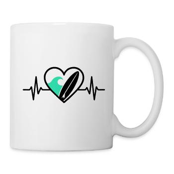 Surf Cœur Vague Plage Liberté - Mug blanc - blanc - Droite