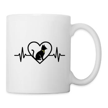 Katze Herz Silhouette Süß Pet Lover Geschenk - Tasse - Weiß - Rechts