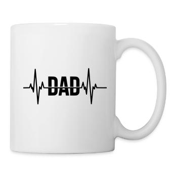 Dad Heartbeat – Father Gift - Mug - white - Right