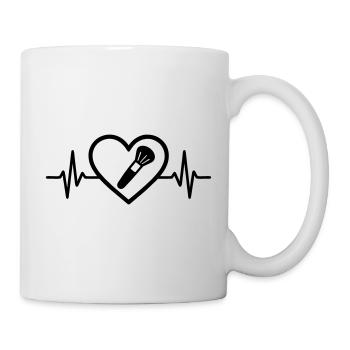 Herz + Kosmetiker / Kosmetikerin – Super Eltern Be - Tasse - Weiß - Rechts