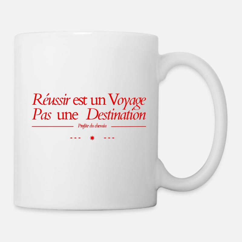 Réussir est un voyage, pas une destination - Mug blanc - blanc