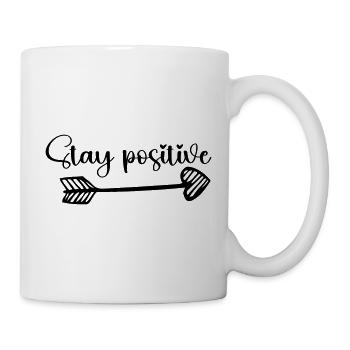 Stay positive heart - Mug - white - Right