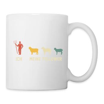 Ich und Meine Follower Schafe - Tasse - Weiß - Rechts