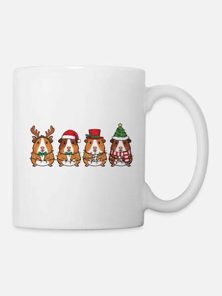  Süß Meerschweinchen Xmas Lichterkette Geschenk - Tasse - Weiß