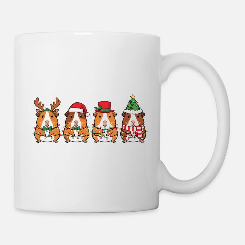  Süß Meerschweinchen Xmas Lichterkette Geschenk - Tasse - Weiß