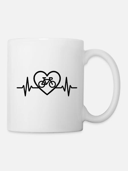 Herz Radfahren – Leidenschaft Fahrrad - Tasse - Weiß