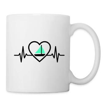 Herz Segeln – Leidenschaft Boot - Tasse - Weiß - Rechts