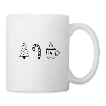 Weihnachts Illustration  - Tasse - Weiß - Rechts