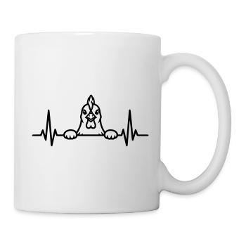 Graphique de Cartoon Pulse de Cœur de Poulet - Mug blanc - blanc - Droite