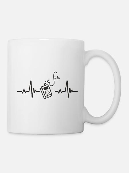 MP3-Player digitaler Musikplayer Herzrhythmus - Tasse - Weiß
