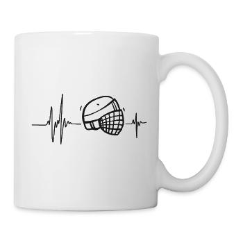 Casque Hockey Glace Gardien Rythme Sport Cœur - Mug - white - Right