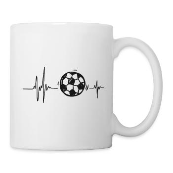 Football Ball Foot Rhythm Match Sport Heart - Mug - white - Right