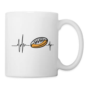 Rhythm Heart Rugby | Passion Oval Sport Ball - Mug - white - Right