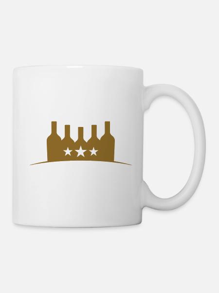 Goldflaschen – Alkohol - Tasse - Weiß