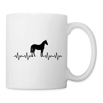 Cavalier équité, ECG Battement de cœur - Mug blanc - blanc - Droite