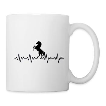 Cavalier équité, ECG Battement de cœur - Mug blanc - blanc - Droite
