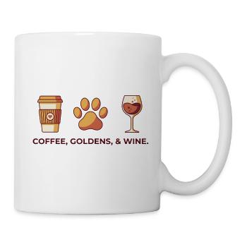 Coffee Goldens And Wine Weekend Essentials - Mug blanc - blanc - Droite