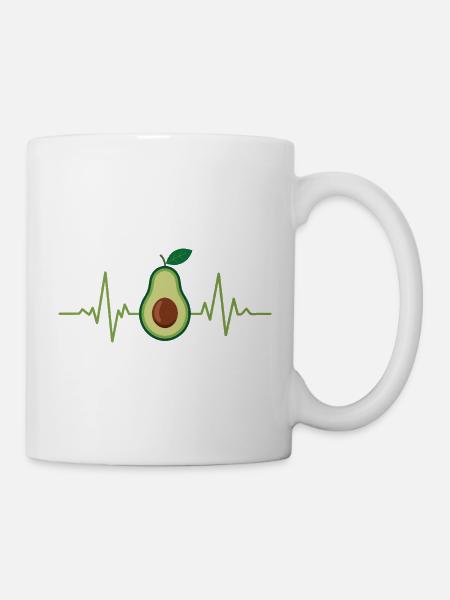 Avocado Herzschlag Design - Tasse - Weiß