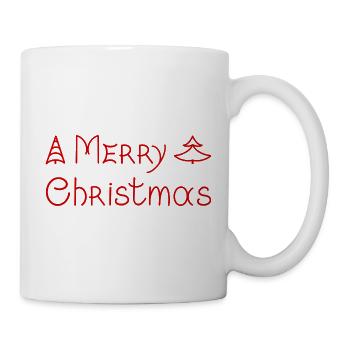 Merry Christmas handwritten lettering phrase . - Tasse - Weiß - Rechts