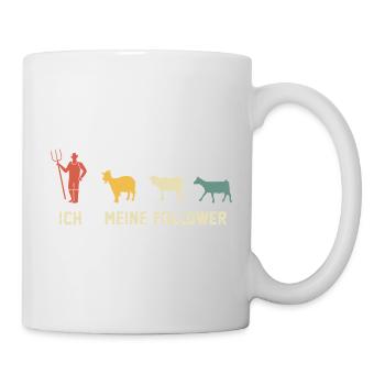 Moi et mes suiveurs, chèvres chèvres rétro - Mug blanc - blanc - Droite