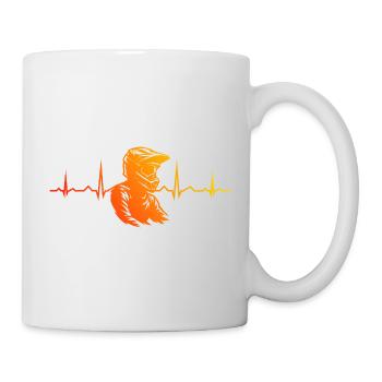 Motif classique du motocross - Mug blanc - blanc - Droite