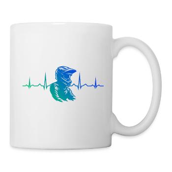 Motif emblématique du motocross - Mug blanc - blanc - Droite