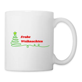 Frohe Weihnachten - Minimalistisch - Tasse - Weiß - Rechts