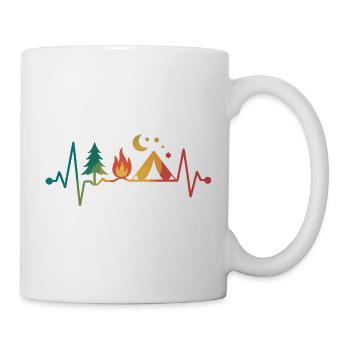 Lagerfeuer Camping Nacht Sterne - Tasse - Weiß - Rechts